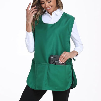 Xeoxarel Unisex Cobbler Apron with 3 Pockets, Adjustable Drawstring Waist, Professional Lightweight for Kitchen Salon Garden