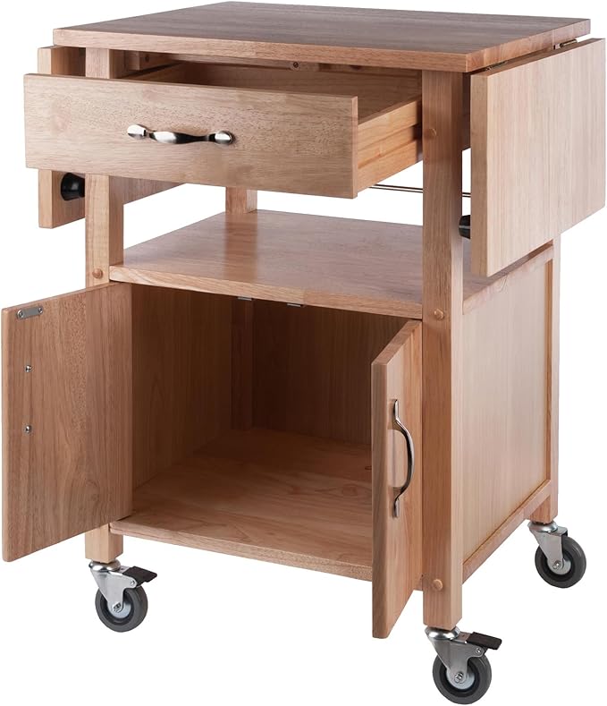 Winsome Wood/Veneer Mobile Kitchen Cart with Lockable Wheels, Beech (84920)
