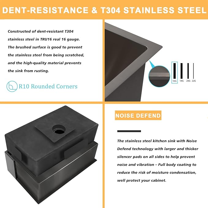 Black Farmhouse Kitchen Sink - Mocoloo 33 Inch Undermount Sinks Gunmetal Black Stainless Steel 16 Gauge Apron Single Bowl Ledge Workstation Farm Sink, 33''x22''x10''