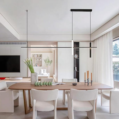 KCO Pendant Light, Modern Linear LED Island Light Fixture, Dimmable, Black, 39.4x63 inches, Kitchen Island, Living Room, Bedroom, Industrial