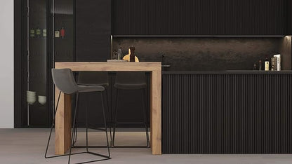 Mobili Fiver, Evolution High Table with Wireless Charger 47.2 x 23.6 in, Rustic Oak, Made in Italy