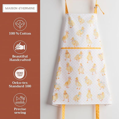 Maison d' Hermine 100% Cotton Apron for women with Pocket Kitchen Chef Apron for Men Cooking Mothers Day Gifts