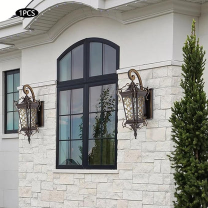 Outdoor Wall Light Fixtures, IP55 Waterproof Outside Wall Lantern Retro Exterior Wall Sconces Vintage Wall-Mounted Lights for Garage House Porch Doorway, E26 w/o Bulb