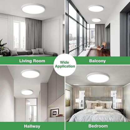 8PK 9 Inch LED Flush Mount Ceiling Light, 18W, 1860LM, 3000K/4000K/6000K CCT Selectable, Round Flat Panel Low Profile Ceiling Light Fixtures for Hallway, Kitchen, Bedroom, Laundry Room