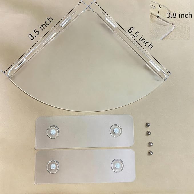 Corner Shelves wall Mounted Home Decor Floating Shelves (Clear)
