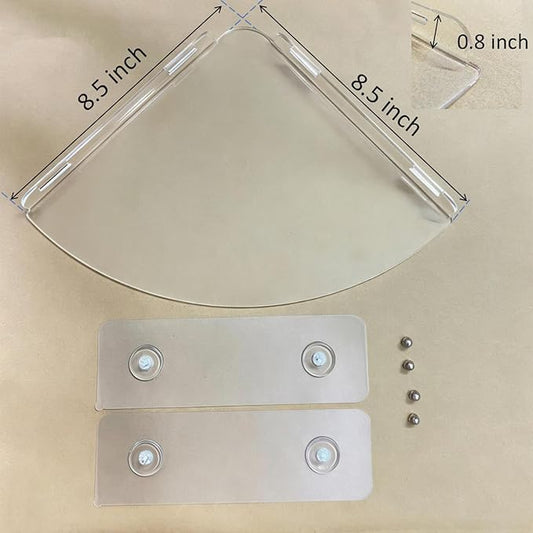Corner Shelves wall Mounted Home Decor Floating Shelves (Clear)