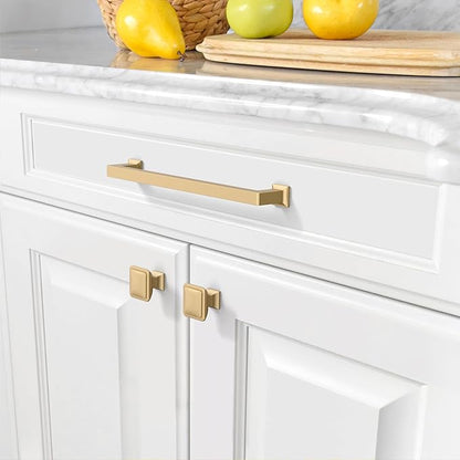 Amerdeco 10 Pack Champagne Bronze Cabinet Pulls 10 Inch Hole Centers Kitchen Cabinet Handles Cabinet Hardware Kitchen Handles for Cabinets Cupboard Handles Drawer Pulls ZH0019