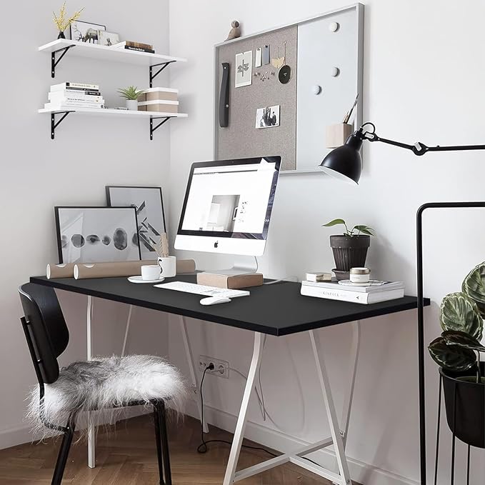 Kaboon 60x24 inches Tabletop, Solid One-Piece Desktop for Sit Stand Desk, Double Desks, L Desk DIY,Wood Countertop Home or Commercial Use,1 inch Thick, Black, 23.62" D x 59.1" W