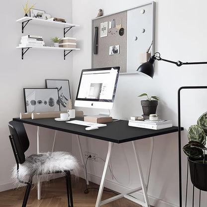 Kaboon 60x24 inches Tabletop, Solid One-Piece Desktop for Sit Stand Desk, Double Desks, L Desk DIY,Wood Countertop Home or Commercial Use,1 inch Thick, Black, 23.62" D x 59.1" W
