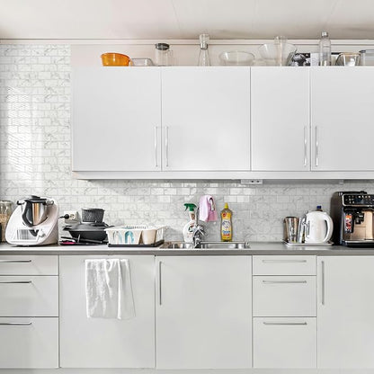 STICKGOO 10-Sheet Subway Tiles Peel and Stick Backsplash, Marble Look Stick on Tiles Kitchen Backsplash (Thicker Design)