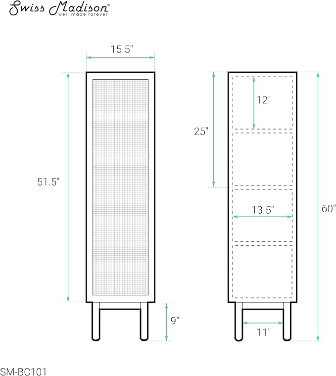 Classé 15" W x 60" H x 15" D Linen Cabinet in Oak