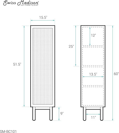 Classé 15" W x 60" H x 15" D Linen Cabinet in Oak