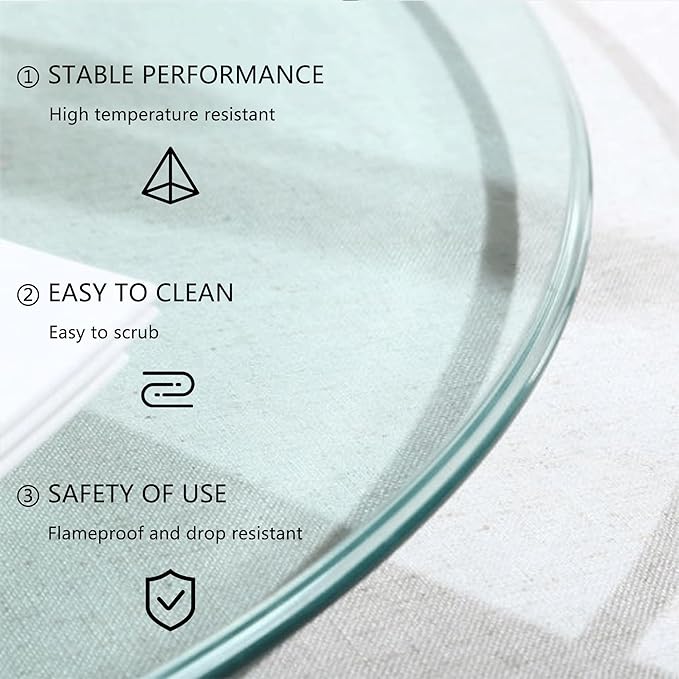 48" Clear Round Glass Table Top, Thick Tempered Glass with Smooth Polished Edge – Ideal for Kitchen, Living Room, Office or Patio Table Replacement