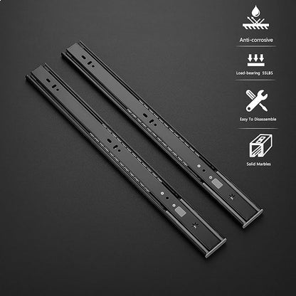 Ravinte 18 Inch Soft Close Drawer Slides 10 Pairs 20 Pack Black Full Extension Ball Bearing Drawer Glide Side Mount