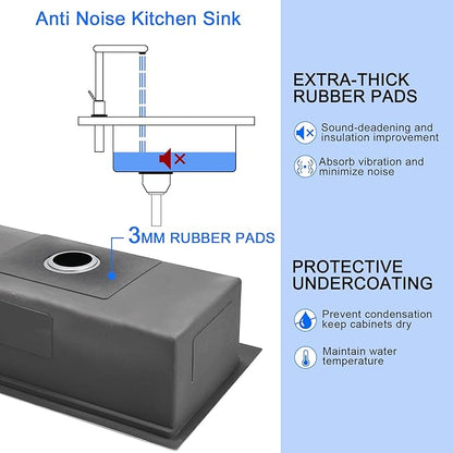MENATT 32 Inch Drop In Kitchen Workstation Sink, 18 Gauge Stainless Steel Single Bowl Single Faucet Hole Topmount Kitchen Sink with Integrated Ledge (Bruhsed),32"x18"x9"