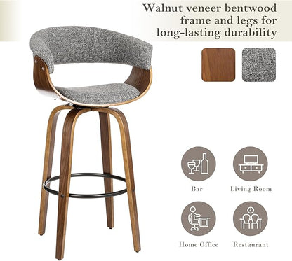 Glitzhome Bar Table and Chairs, Black Fabric Adjustable Swivel Bar Stools Set of 2, Square Rustic Cocktail Pub Table for Kitchen Island Bistro Office Living Room Dining Room Small Space Restaurant