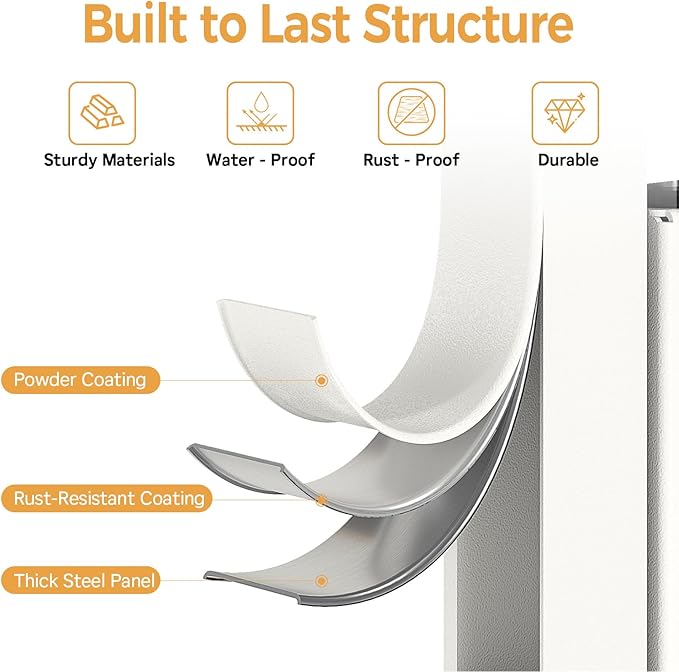 Metal Storage Cabinet Organizer,Kitchen Storage Cabinets With Doors and Shelves,Small Tall Narrow Cabinet with Acrylic Doors & Wheels, Slim Office Cabinets Shelf,NO SCREW NO TOOL ASSEMBLY,White