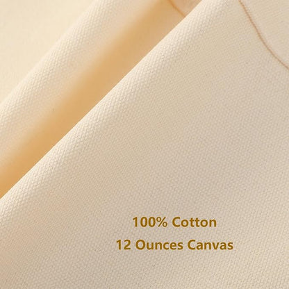 AFUN Chef Aprons for Women Men with Oversized Pockets, 12-Ounce Cotton Canvas Cross Back Water Repellent Apron (Cream)