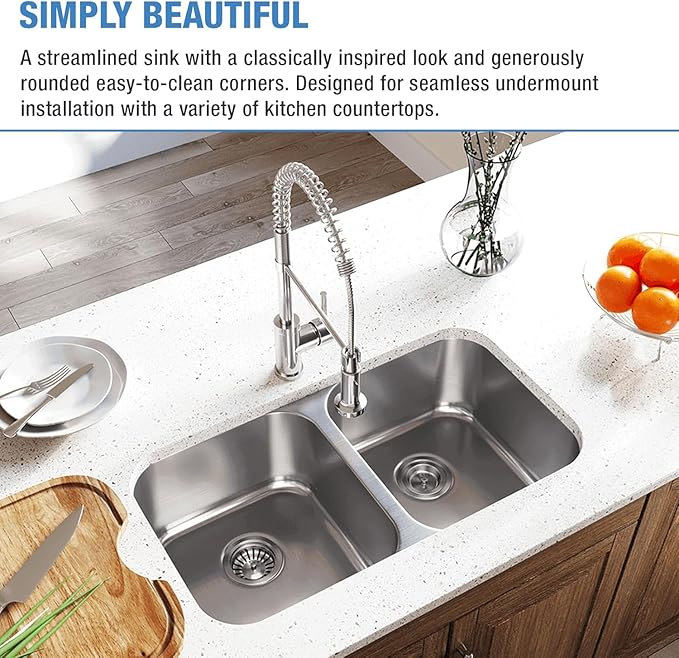 Kitchen Sink, Double Bowl 304 Stainless Steel Sinks,Nano Workstation Sink with Accessories for Modern (31-1/4” L x 18” W x 9” D)