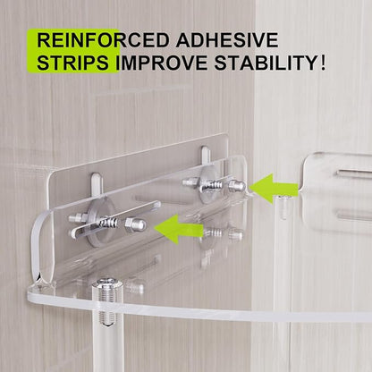 Bakzon Corner Shower Caddy, 3 Tier Acrylic Shower Organizer Corner for Inside Shower, Rustproof Floor Standing Shower Shelves for Bathroom, Clear