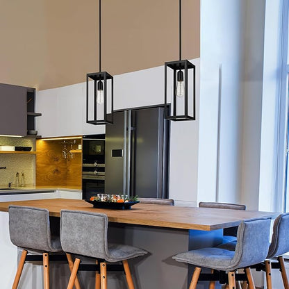 Globe-Electric 67000150 1-Light Pendant Light Fixture, Matte Black, Dining Room Fixture, Kitchen Island Lighting, Contemporary, Living Room Pendant Light, Hanging Lights for Bedroom