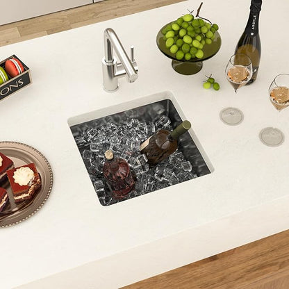 15 Undermount Kitchen Sink 15"x18"x8" Single Bowl 16 Gauge Stainless Steel Under Counter Single Bowl Kitchen Sinks Basin with Drain Strainer