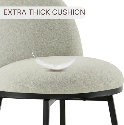 KISLOT Counter Height Swivel Bar Stools Set of 4, 26" Upholstered Linen Fabric Barstools with Backs and Metal Legs for Kitchen Island,Grey