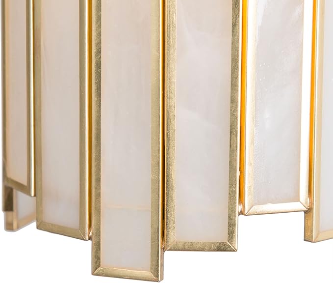 Durent Lighting Gold Pendant Lighting, Modern Cylinder Hanging Light Fixture with White Glass Shade for Kitchen Island, Entryway, Foyer, Dining Room and Bedroom