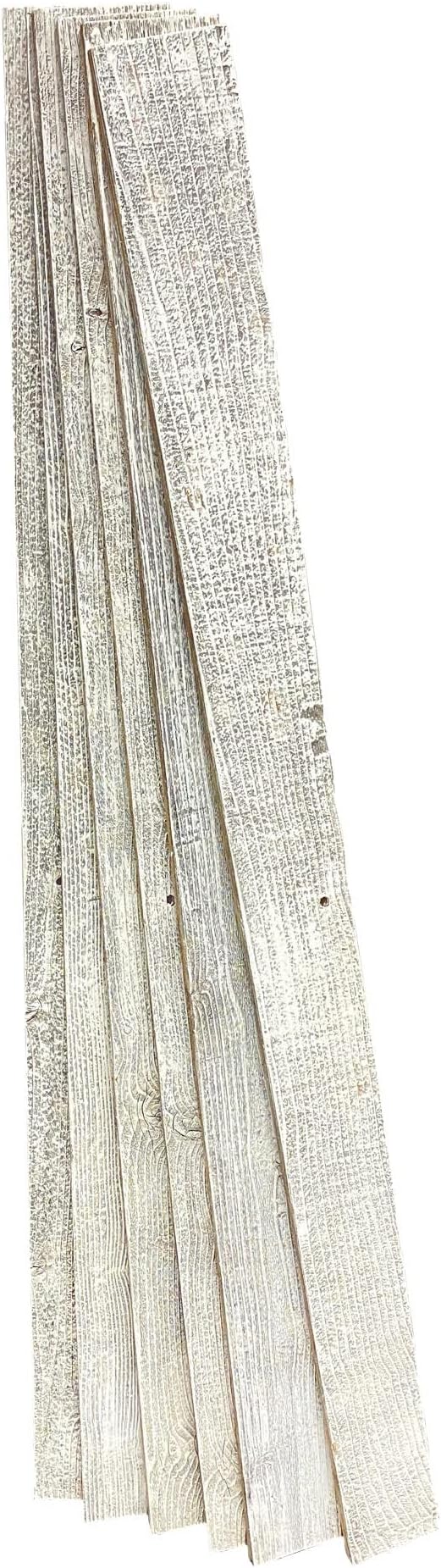 BARNWOODUSA Rustic Farmhouse Reclaimed Barn Wood Bundle 36 inch Wood Plank Wall Panels Remodeling DIY Repurposed Decoration Shiplap White Wash Pack of 6 Planks