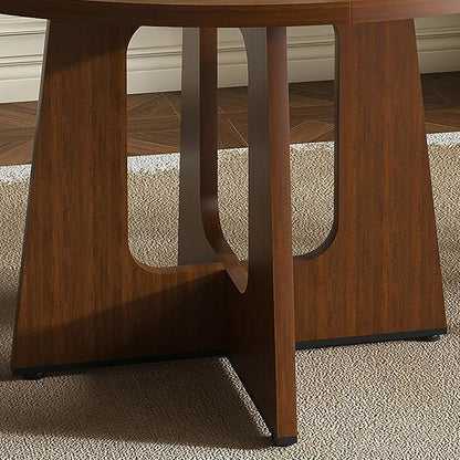 47" Farmhouse Dining Table, Kitchen Table with Stable Structure, Dinner Tables with Simple Assembly for Home Gatherings & Daily Dining, Walnut