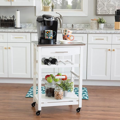 Linon Home Décor Kitchen Cart White