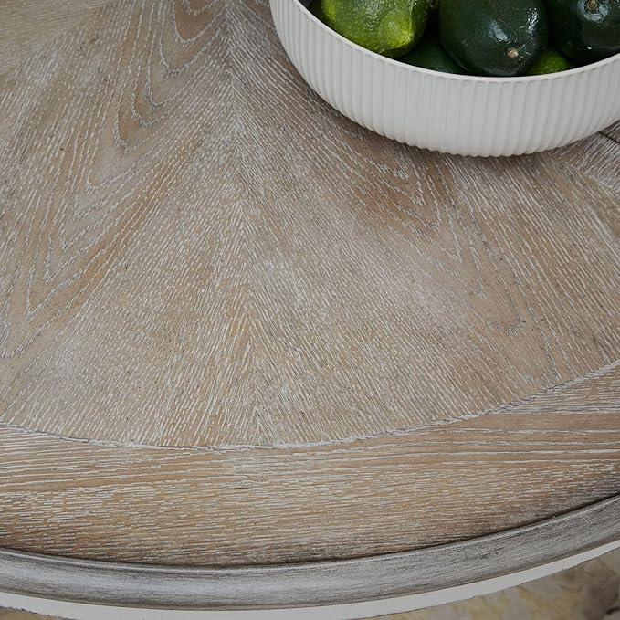 Liberty Furniture Magnolia Manor Kitchen Island Gathering Table - Antique White & Weathered Bark W36 x D60 x H36