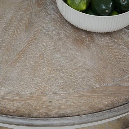 Liberty Furniture Magnolia Manor Kitchen Island Gathering Table - Antique White & Weathered Bark W36 x D60 x H36