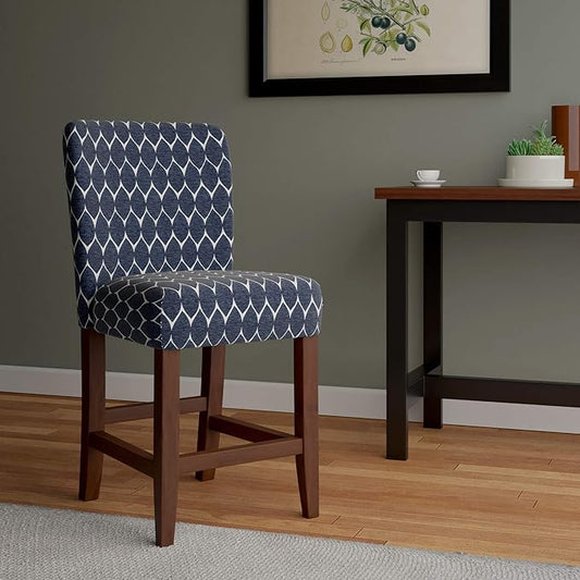 Homepop Home Decor | Modern Counter Stool | Counter Stools With Back | Decorative Home Furniture, Navy