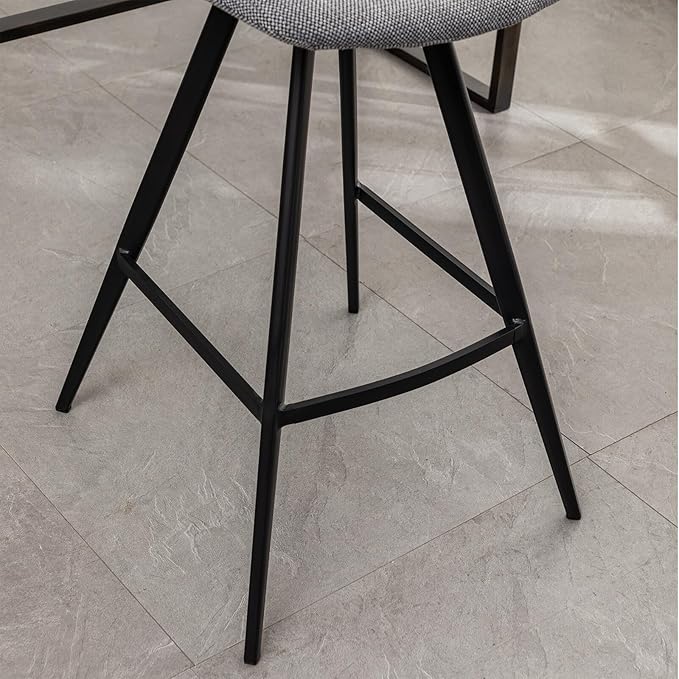 stools Adjustable Height Simple Assembly Metal 360 Degree Swivel Chairs of 2 for Dining Room Kitchen Island, Pub, (Grey 18.5" W x 20" D x 40.75" H)