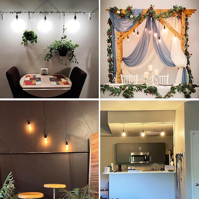 DITEDY 3-Light Plug in Pendant Light Kit, Hanging Lights with Plug in Cord 21FT Hanging Lamp Cord with On/Off Switch, DIY Vintage Black Pendant Lamp E26 Socket for Bedroom Kitchen Island