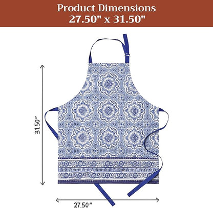 Maison d' Hermine 100% Cotton Apron for women with Pocket Kitchen Chef Apron for Men Cooking Mothers Day Gifts