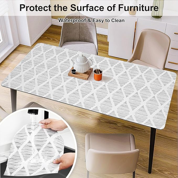 Drawer and Shelf Liner for Kitchen Cabinet,Non-Adhesive Cabinet Liners 18in x 20FT,Waterproof Shelf Paper Non-Slip Mats Cupboard Liner Contact Protect Dresser/Shelves/Table-Square Stripes