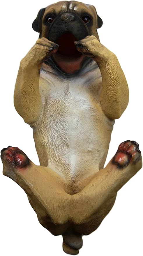 Ebros Lifelike Purebreed Pedigree Canine Adorable Fawn Pug Dog Wine Bottle Holder Figurine Statue As Kitchen Wine Cellar Centerpiece Decor Storage Organizer (Fawn Pug)