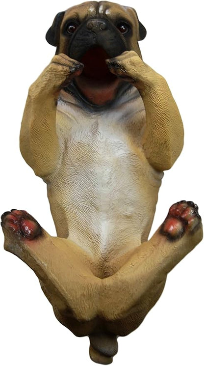 Ebros Lifelike Purebreed Pedigree Canine Adorable Fawn Pug Dog Wine Bottle Holder Figurine Statue As Kitchen Wine Cellar Centerpiece Decor Storage Organizer (Fawn Pug)