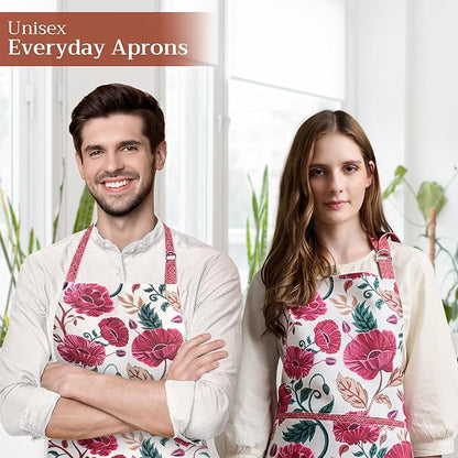 Maison d' Hermine 100% Cotton Apron for women with Pocket Kitchen Chef Apron for Men Cooking Mothers Day Gifts