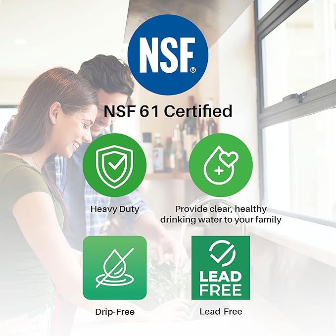 SpiroPure NSF-Certified Lead-Free Air Gap RO Faucet, Brushed Nickel/Satin Nickel, Reverse Osmosis Replacement Water Filter Faucet, 3 Line Filtered Faucet, SP-FC100-NK