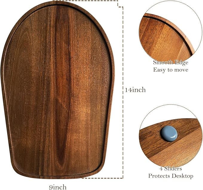 Acacia Wood Mixer Slider Mat for Kitchen Aid 4.5-5 Qt Tilt-Head Stand Mixer Kitchen Appliance Slider Tray Countertop Storage Attachments