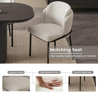Miuuod 62.99" Oval Dining Table Set for 6-8, Modern Farmhouse Kitchen Table with 4 Ergonomic Chairs, Large Wood Dining Room Table Set, Kitchen & Dining Furniture, Dark Grey