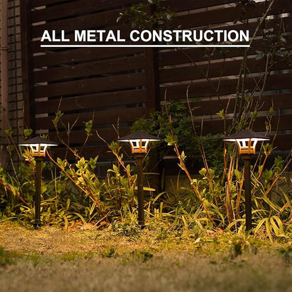 GOODSMANN Landscape Lighting Low Voltage Landscape Path Lights Oil Rubbed Bronze 4PK Path Lights Low Voltage 4W LED 32 Lumen 3000K Warm White with Cable Connectors