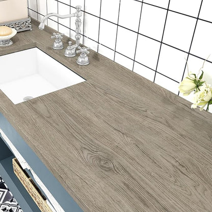 WESTICK Light Wood Contact Paper Brown Wood Grain Wallpaper Peel and Stick Countertops Waterproof Wood Countertop Contact Paper for Kitchen Island Table Cabinets Dresser Desk Shelf Liner 15.8" x 78"