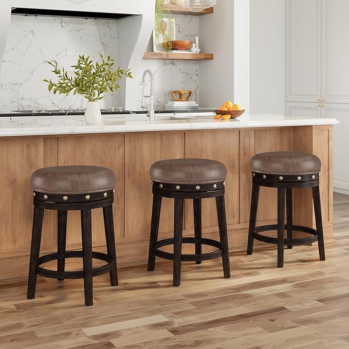 Hillsdale Benard Backless Swivel Counter Stool Height, Brown
