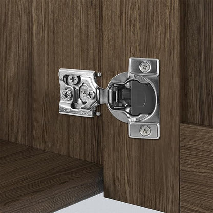 1/2 Inch Overlay Soft Close Cabinet Hinges, 50 Pack Slow Soft Close Hinges for Kitchen Cabinets Satin Nickel Hidden Self Closing Kitchen Cabinet Hinges