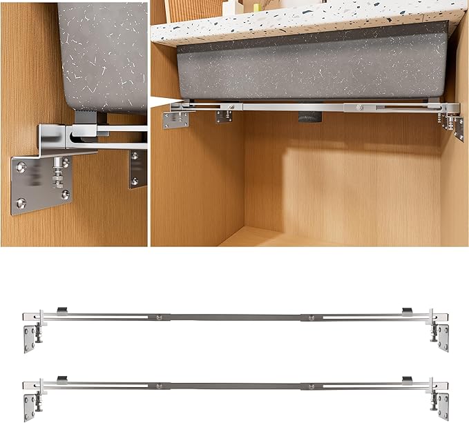 CPT-4pro Upgrade Undermount Sink Brackets Stainless Steel Adjustable Supports with 4 Anti-bulging Kit for Heavy Duty Undermount Kitchen Sink (36"-51"(91-130cm))