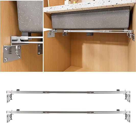 CPT-4pro Upgrade Undermount Sink Brackets Stainless Steel Adjustable Supports with 4 Anti-bulging Kit for Heavy Duty Undermount Kitchen Sink (36"-51"(91-130cm))